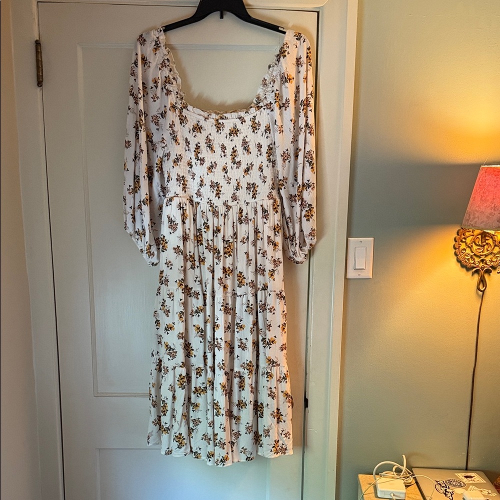 Floral White Dress